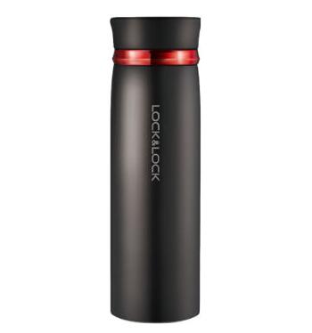 乐扣乐扣（locklock）菲特旋转盖轻量杯 保温杯 学生杯商务杯 情侣杯 杯子 便携水杯LHC4131BKR (450Ml)黑红